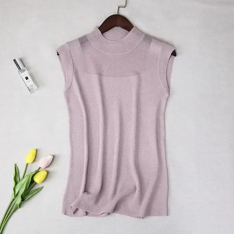 Women's Knitted Sleeveless Vest Lavender Summer - Image 9