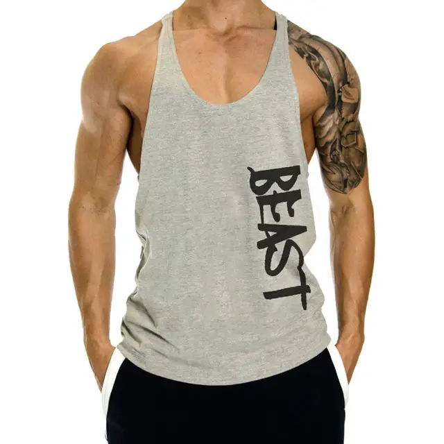 Men's Yellow "BEST" Tank Top Summer Fitness Vest - Image 7