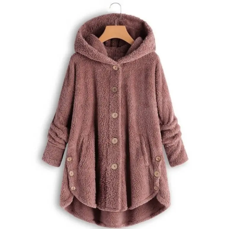 Women's Leopard Print Hooded Jacket Brown Button Front - Image 14