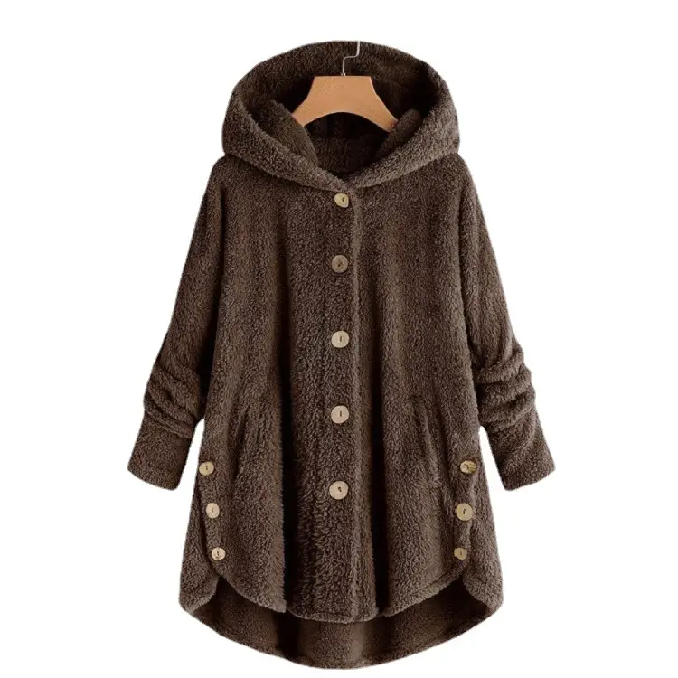 Women's Leopard Print Hooded Jacket Brown Button Front - Image 16