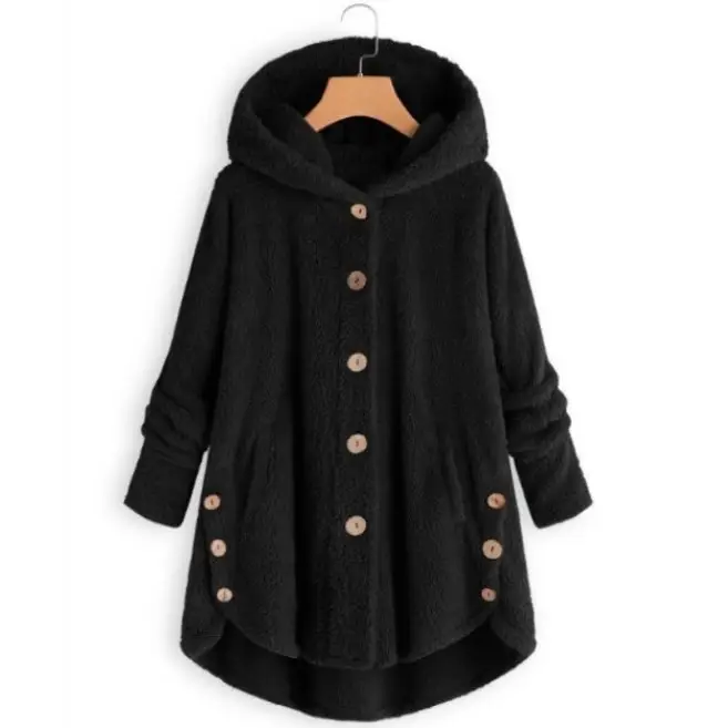 Women's Leopard Print Hooded Jacket Brown Button Front - Image 2