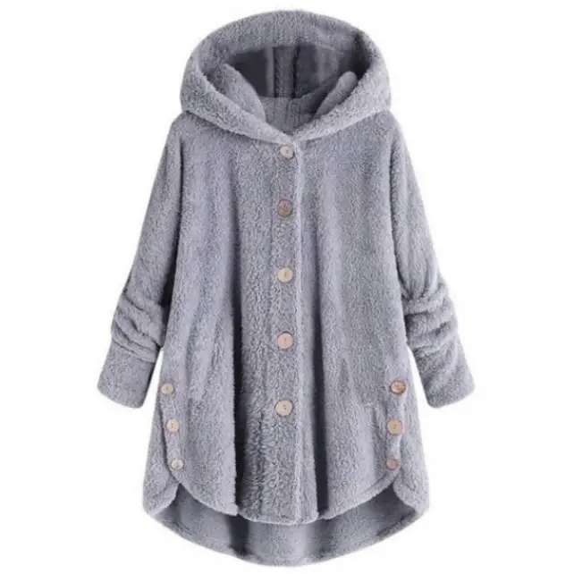 Women's Leopard Print Hooded Jacket Brown Button Front - Image 6