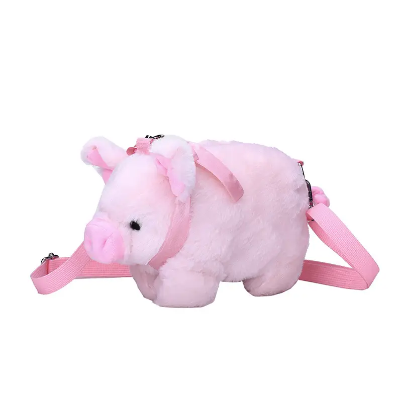 Pink Pig Plush Shoulder Bag for Girls - Image 6