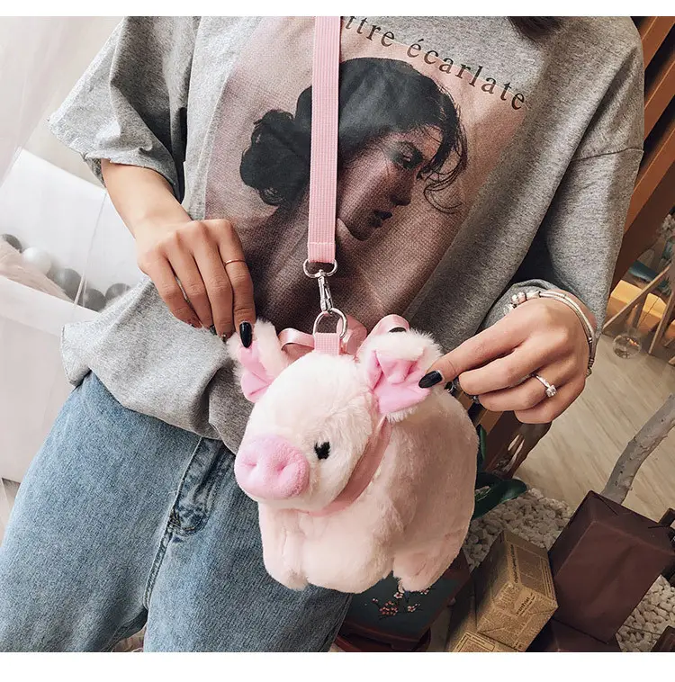 Pink Pig Plush Shoulder Bag for Girls — feature 10