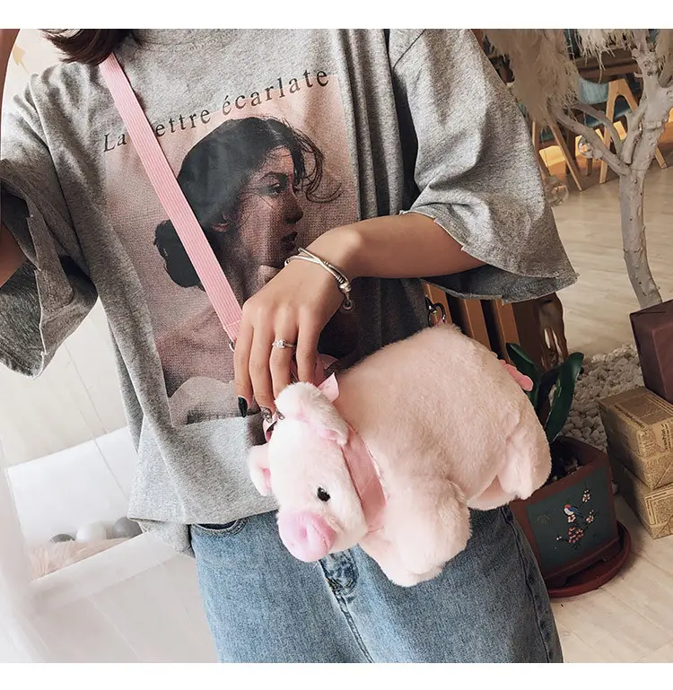 Pink Pig Plush Shoulder Bag for Girls — feature 11