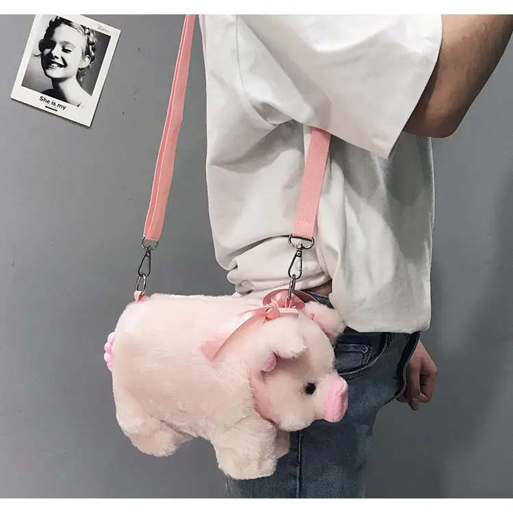Pink Pig Plush Shoulder Bag for Girls — feature 12