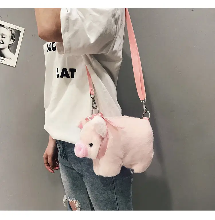 Pink Pig Plush Shoulder Bag for Girls — feature 13