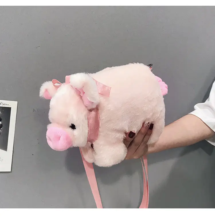 Pink Pig Plush Shoulder Bag for Girls — feature 14