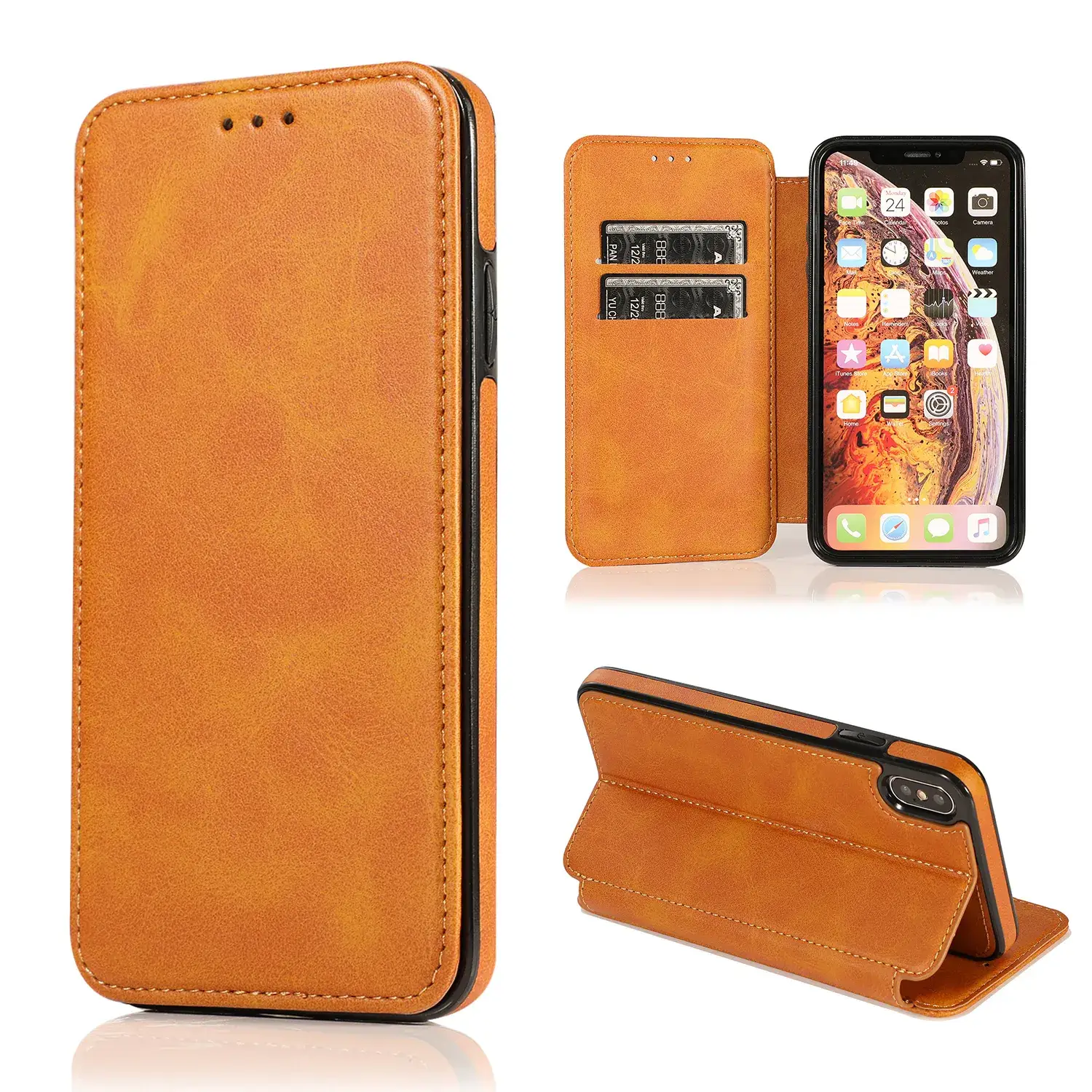 Apple iPhone 16 Pro Max Leather Flip Case with 17 Card Slots - Image 3
