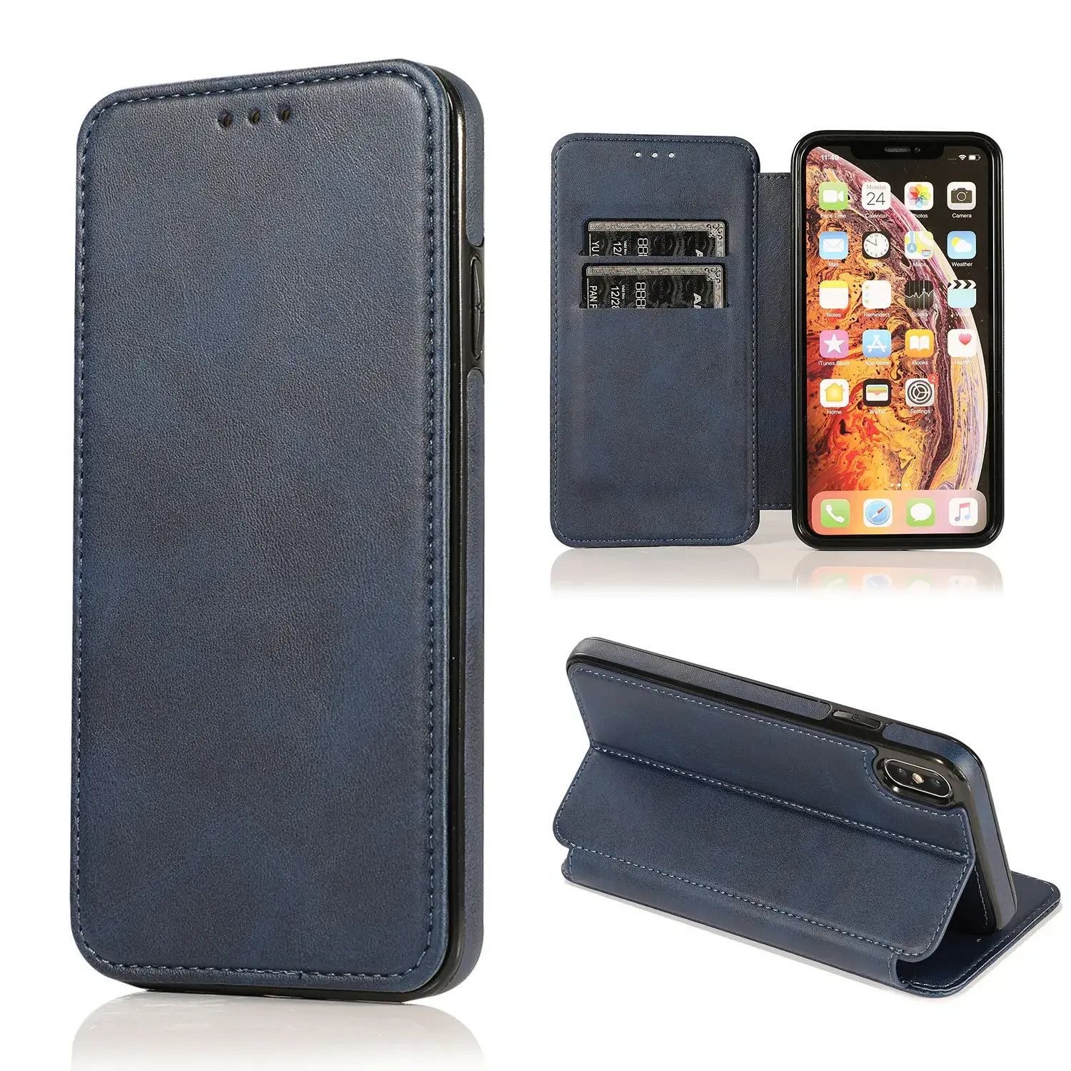 Apple iPhone 16 Pro Max Leather Flip Case with 17 Card Slots - Image 6