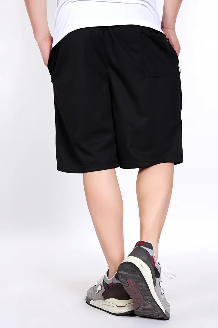 Men Black Sports Shorts with Zip Pocket - Image 10