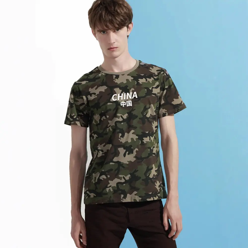 Men Camouflage Military T-Shirt Pure Cotton Short Sleeve