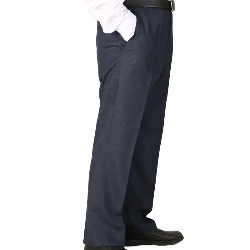Men's Grey Woven High Waist Pants Business Casual Plus Size
