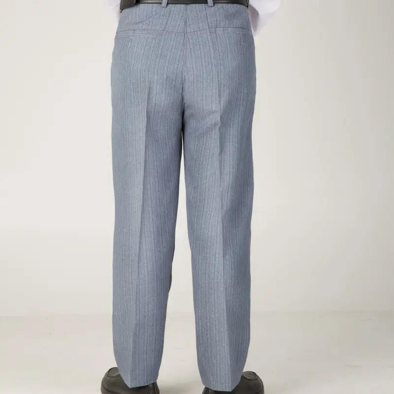 Men's Grey Woven High Waist Pants Business Casual Plus Size