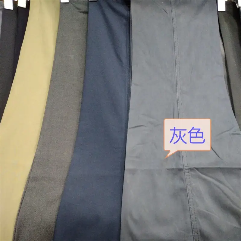 Men's Grey Woven High Waist Pants Business Casual Plus Size