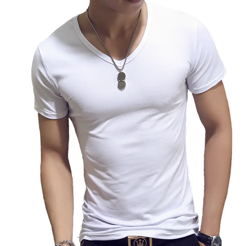 Men's Black Stretch Slim Fit T-Shirt Short Sleeve - Image 22