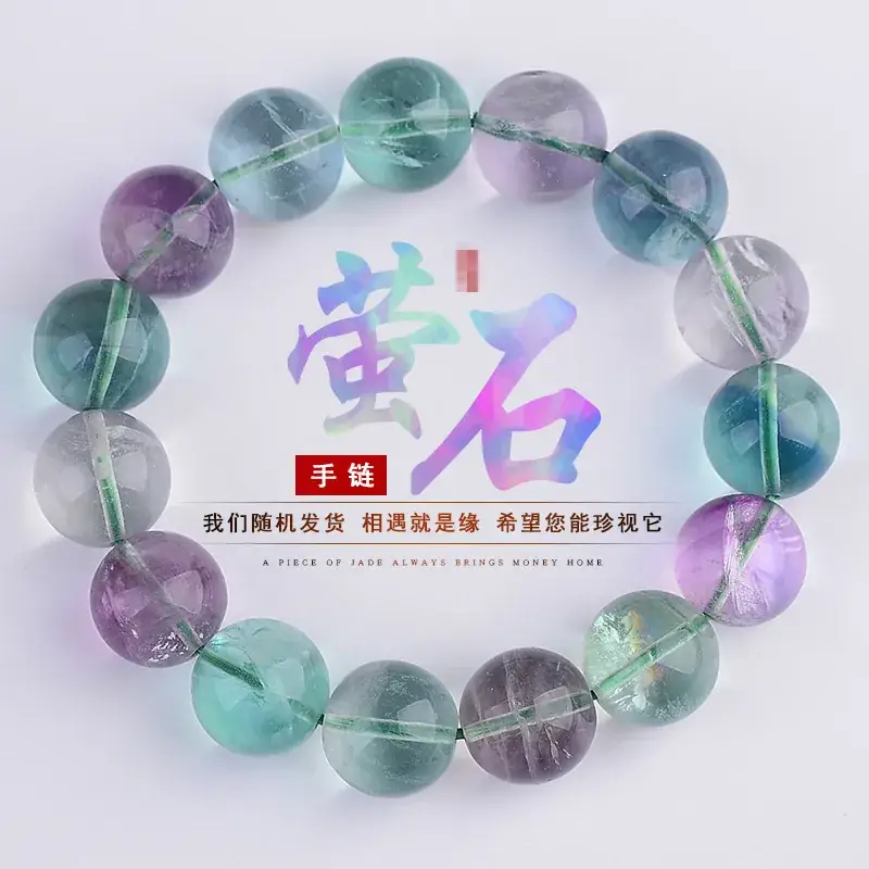 Jingyao Full Color Fluorite Bracelet 6-14mm Transparent - Image 2
