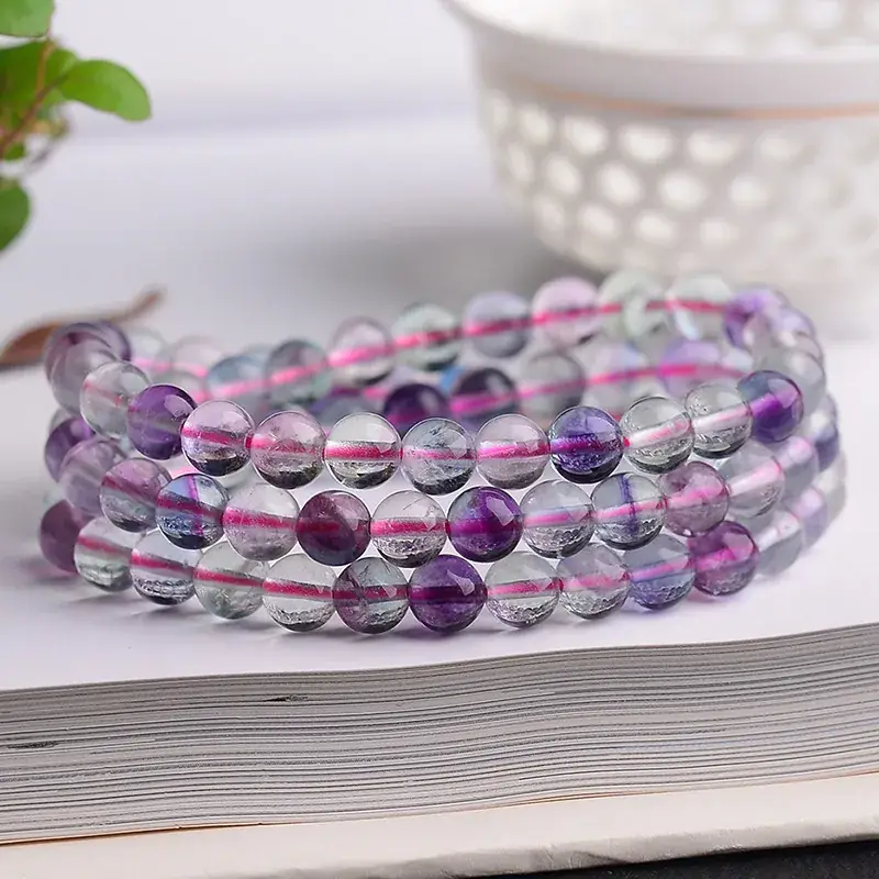 Jingyao Full Color Fluorite Bracelet 6-14mm Transparent - Image 3