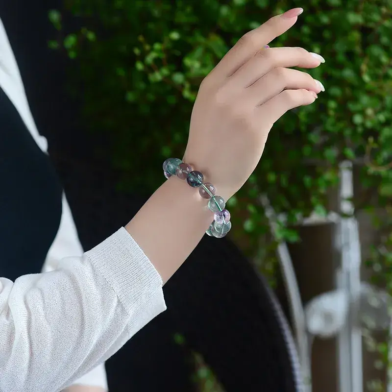 Jingyao Full Color Fluorite Bracelet 6-14mm Transparent - Image 4