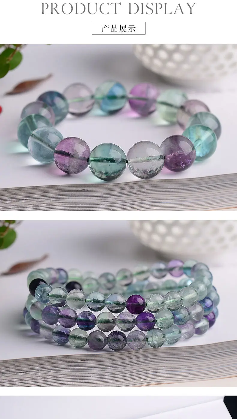 Jingyao Full Color Fluorite Bracelet 6-14mm Transparent — feature 10