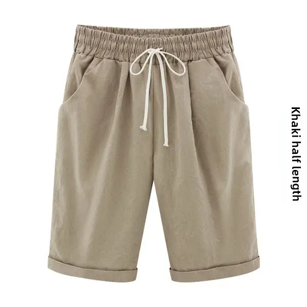 White Half-Length Casual Pants Women Large - Image 14