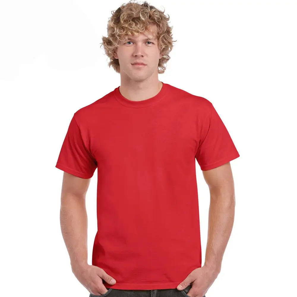 Men Navy Blue Cotton T-Shirt 210g Solid Color