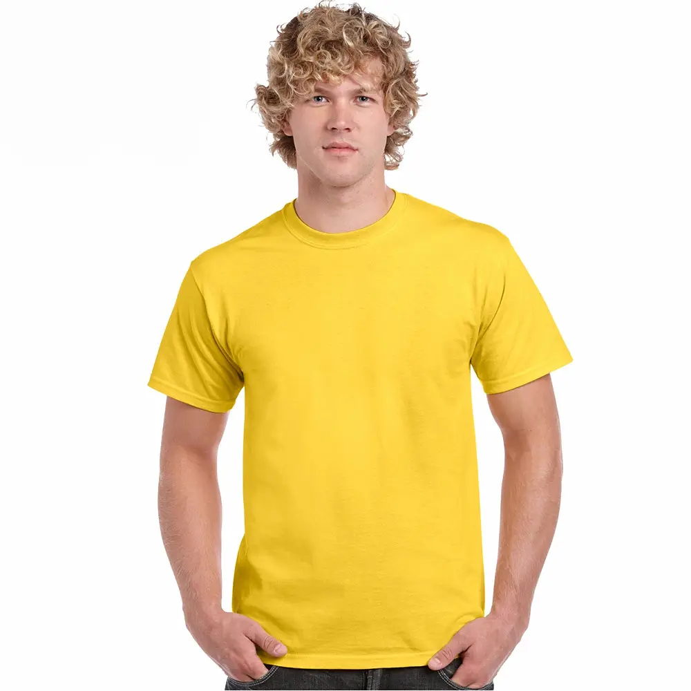 Men Navy Blue Cotton T-Shirt 210g Solid Color