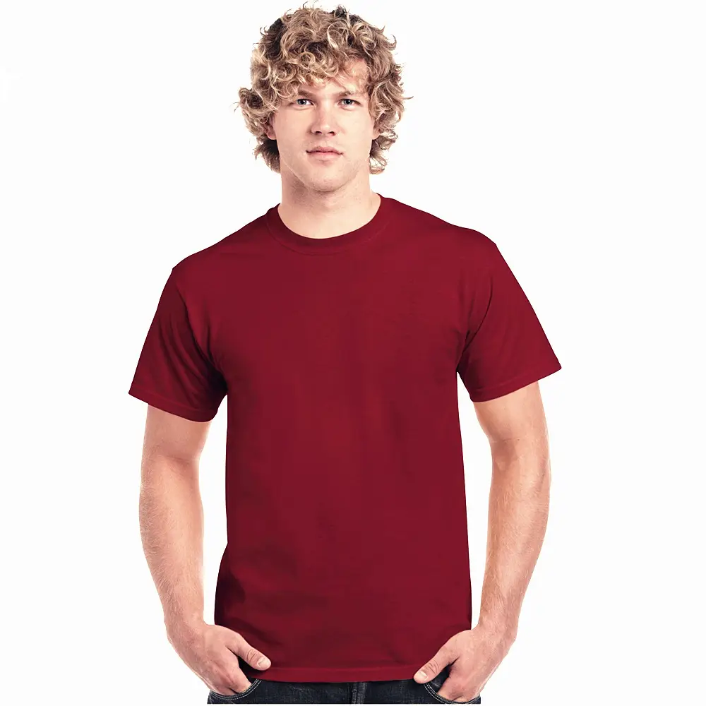 Men Navy Blue Cotton T-Shirt 210g Solid Color