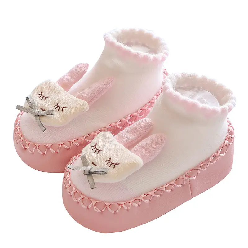 Cute Cartoon Baby Slip-On Socks for Kids Yellow