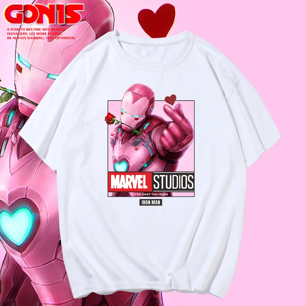 Avengers Iron Man T-Shirt White Cotton Summer