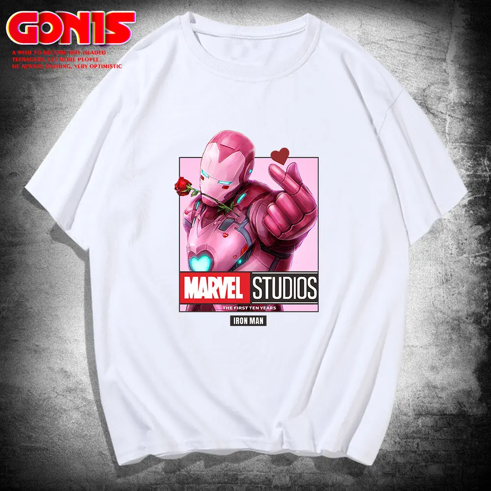 Avengers Iron Man T-Shirt White Cotton Summer