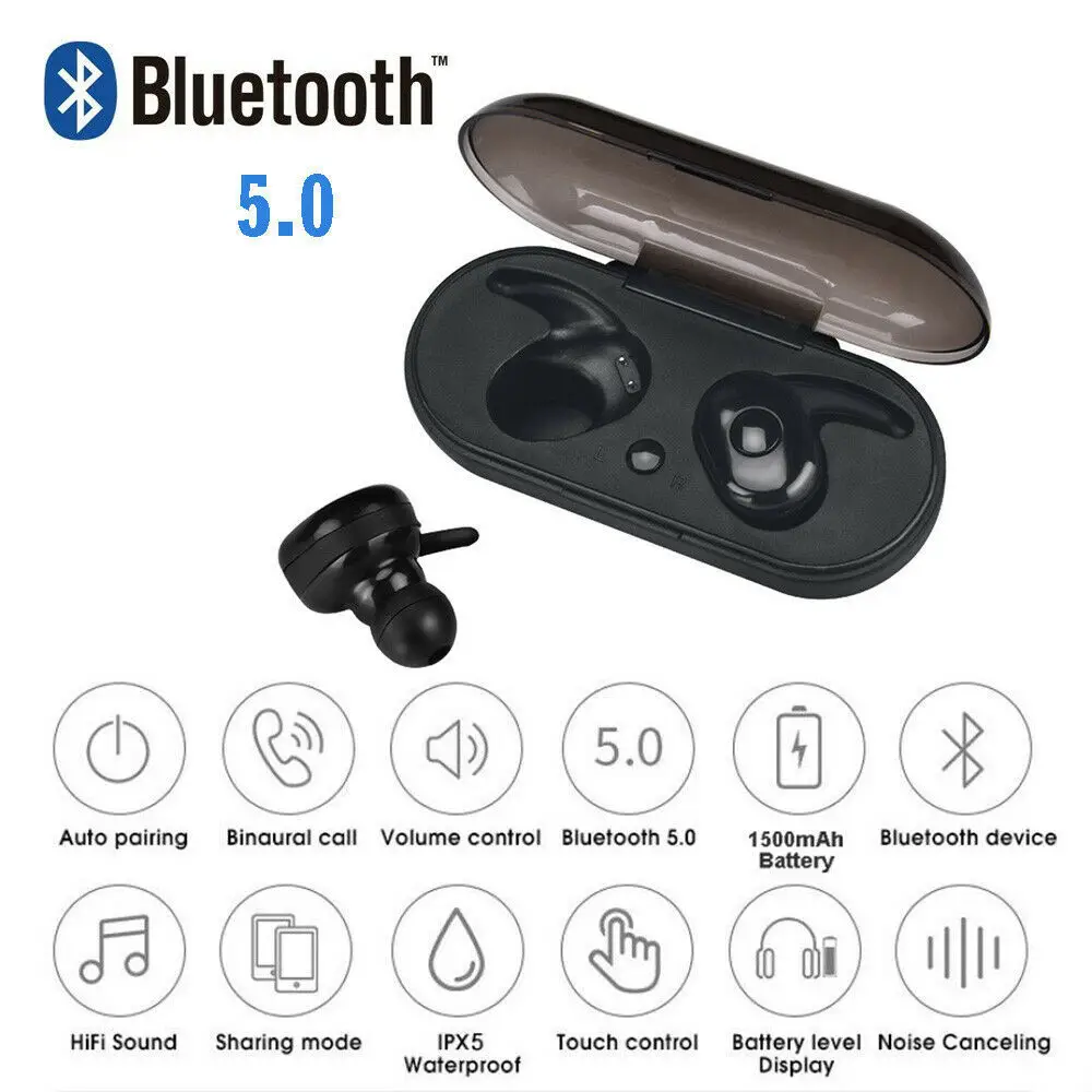 Bluetooth 5.0 In-Ear Mini Wireless Headset with Charging Case - Image 7