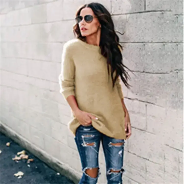 Women Green Knit Pullover Sweater Autumn New - Image 18