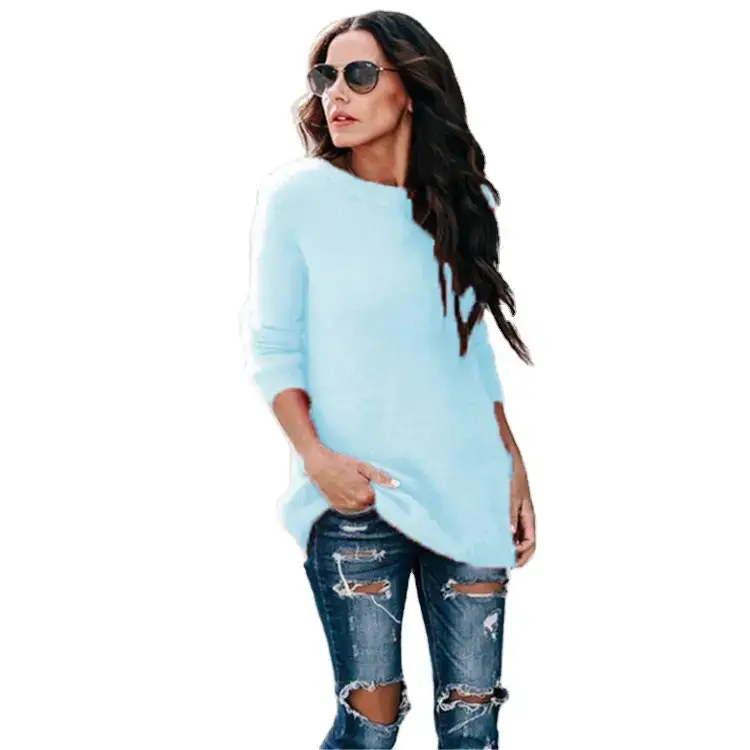 Women Green Knit Pullover Sweater Autumn New - Image 19