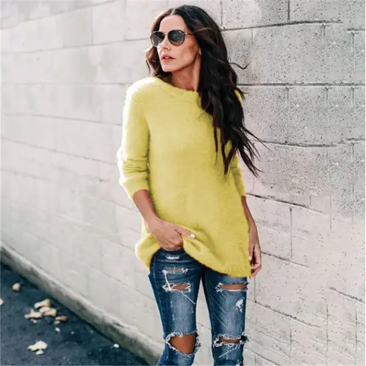 Women Green Knit Pullover Sweater Autumn New - Image 3