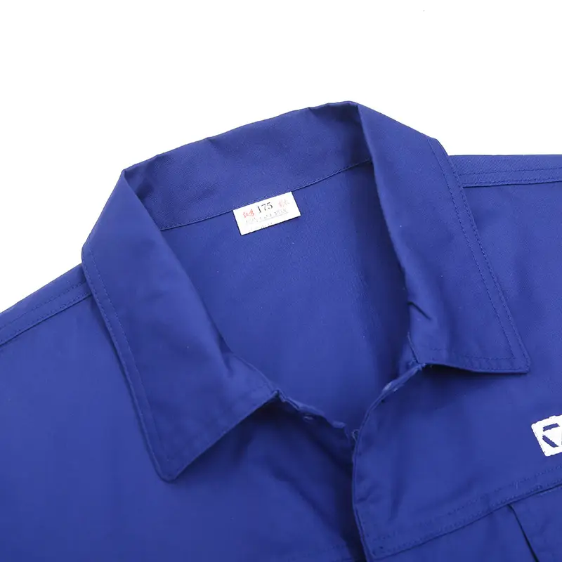 Men Blue Cotton Work Suit Summer Long Sleeve — feature 10