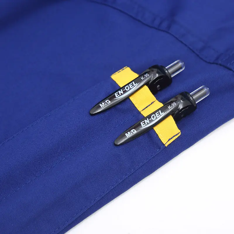 Men Blue Cotton Work Suit Summer Long Sleeve — feature 14