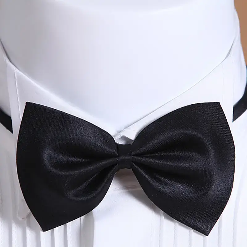 White Long Sleeve Tie Shirt Men Party Stage Choir Student — feature 15