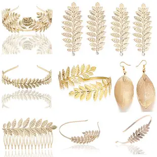 Leaf Rhinestone Bridal Hair Comb Gold — feature 9
