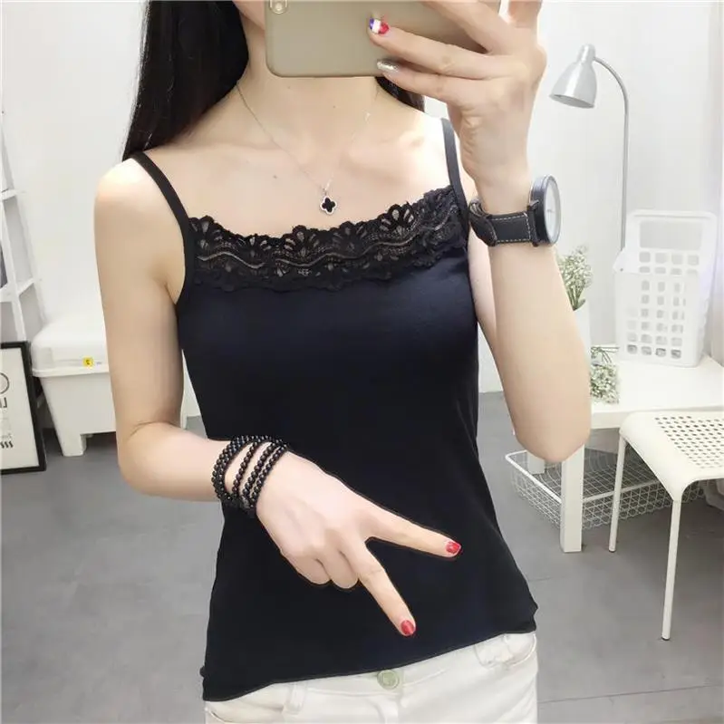 Women's White Lace Sleeveless Vest 2025 Korean Style - Image 11
