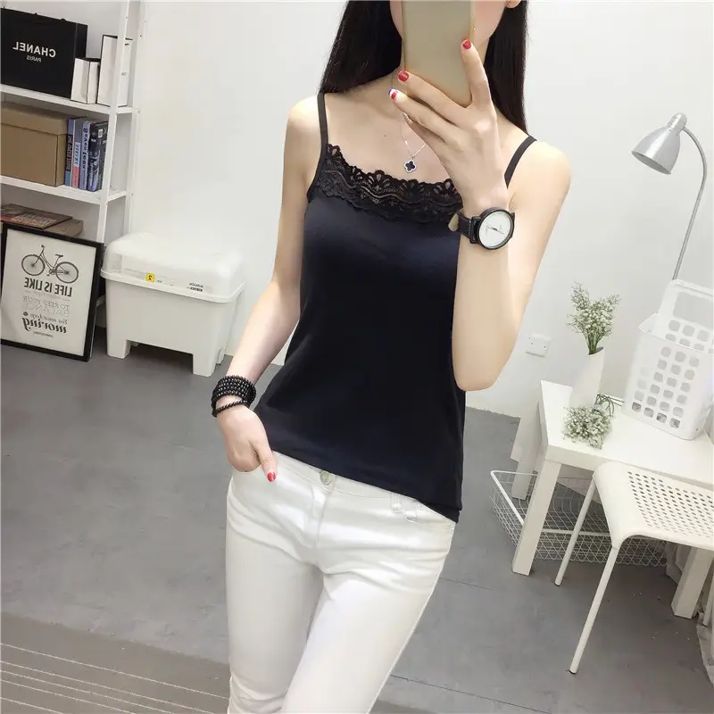 Women's White Lace Sleeveless Vest 2025 Korean Style — feature 12