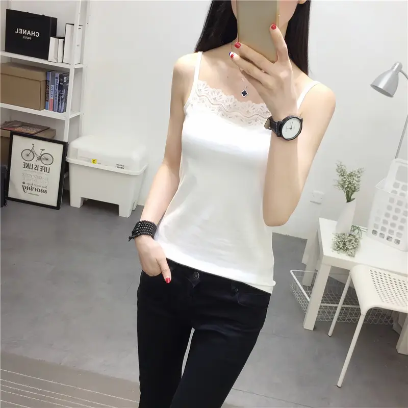 Women's White Lace Sleeveless Vest 2025 Korean Style — feature 5
