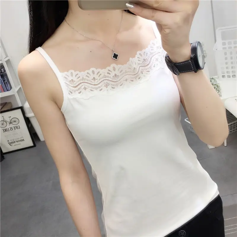 Women's White Lace Sleeveless Vest 2025 Korean Style — feature 7