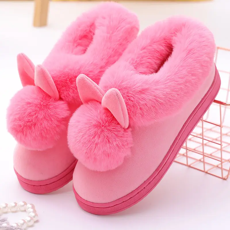 Long-Eared Single-Ball Cotton Shoes for Men and Women in Winter, Thickeneded Soles, Indoor Wooden Floor, Home Cotton Shoes for the Elderly - Image 7