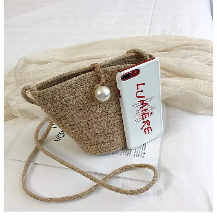 Black Woven Mini Crossbody Bag for Women - Image 7