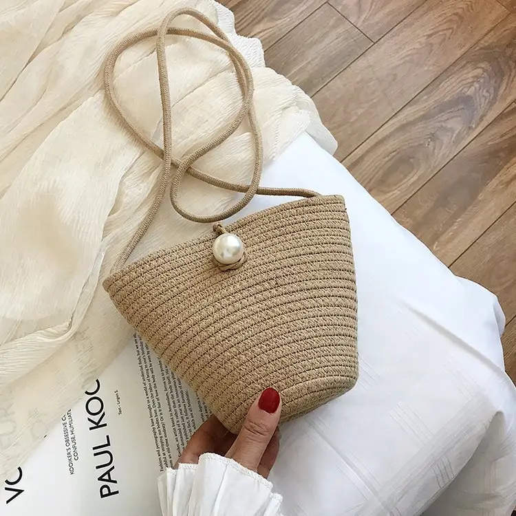 Black Woven Mini Crossbody Bag for Women - Image 2