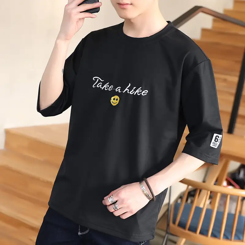 2021 Summer Men Grey T-Shirt Take a Hike Emoji - Image 3