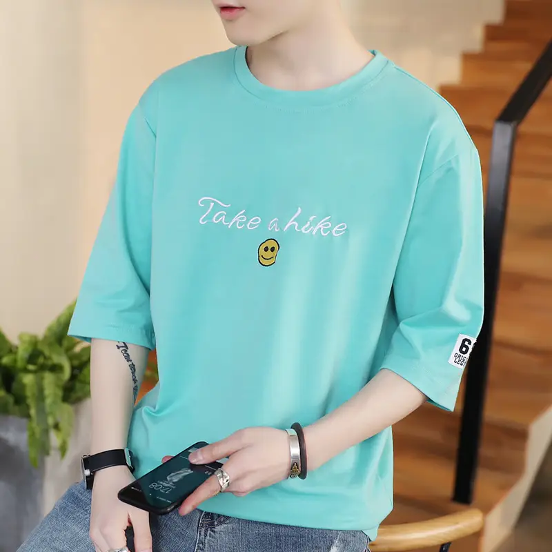 2021 Summer Men Grey T-Shirt Take a Hike Emoji - Image 4
