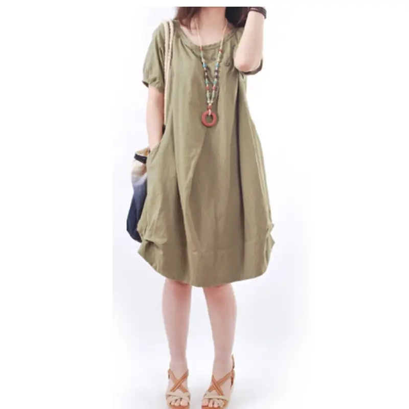 Korean Style Women's Large Loose Pleated Dress