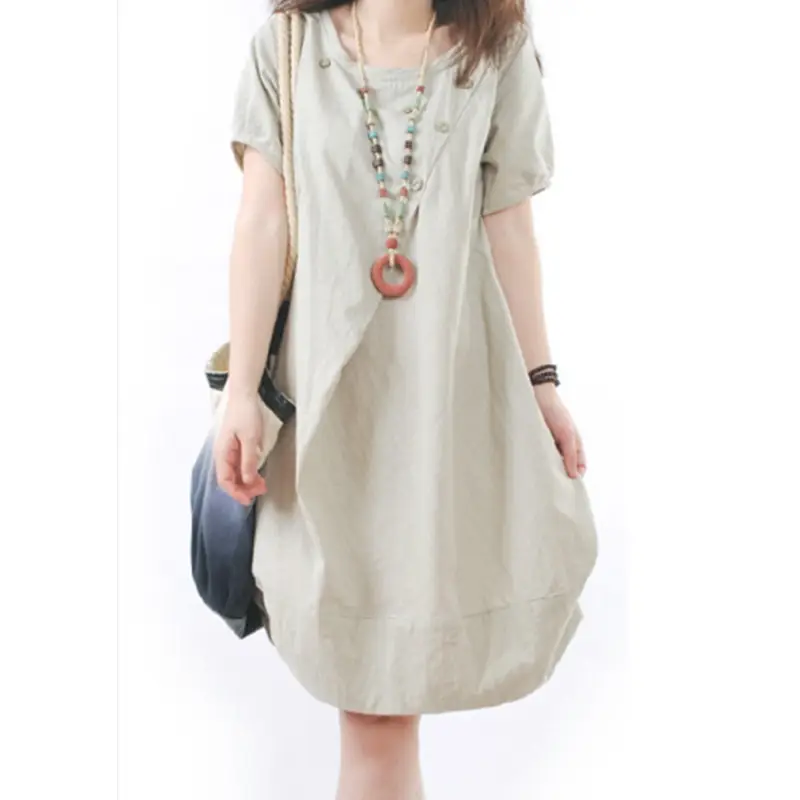 Korean Style Women's Large Loose Pleated Dress